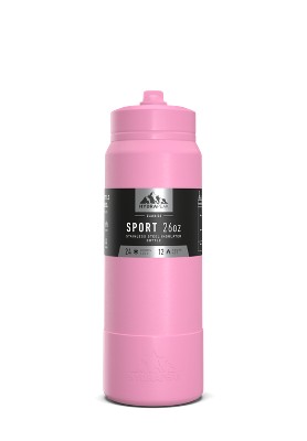 Hydrapeak 26oz Insulated Water Bottle with Straw Lid Matching Color Cap and  Rubber Boot Peony