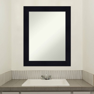 Shiplap Navy Wood Rectangular Bathroom Wall Mirror