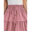 Coolmee Women Midi Skirts Boho Swing Tiered A-Line Elastic Drawstring High Waist Fashion Long Dress - 3 of 4