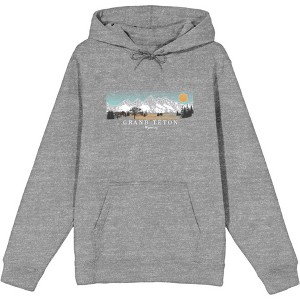 Adventure Society Grand Teton Wyoming Long Sleeve Adult Hooded Sweatshirt - 1 of 3