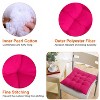 NPolar"4Pcs Soft Chair Cushion Pads 15.75x15.75x2.37in with Tie-On Straps for Home, Office & Travel"BrownGrey&Red - 2 of 4