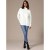 INSPIRE CHIC Women's Mock Neck Long Sleeve Loose Oversized Sweater Tops X-Large White - 2 of 4