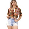 LA LEELA Button Down Shirt Casual Holiday Summer Party Blouses Shirt Collared Blouse Short Sleeve Vacation Tee Hawaiian Shirts - 3 of 4