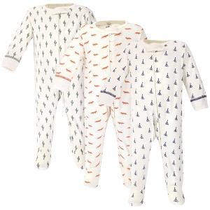 Touched by Nature Baby Organic Cotton Zipper Sleep and Play 3pk, Cactus - 1 of 4