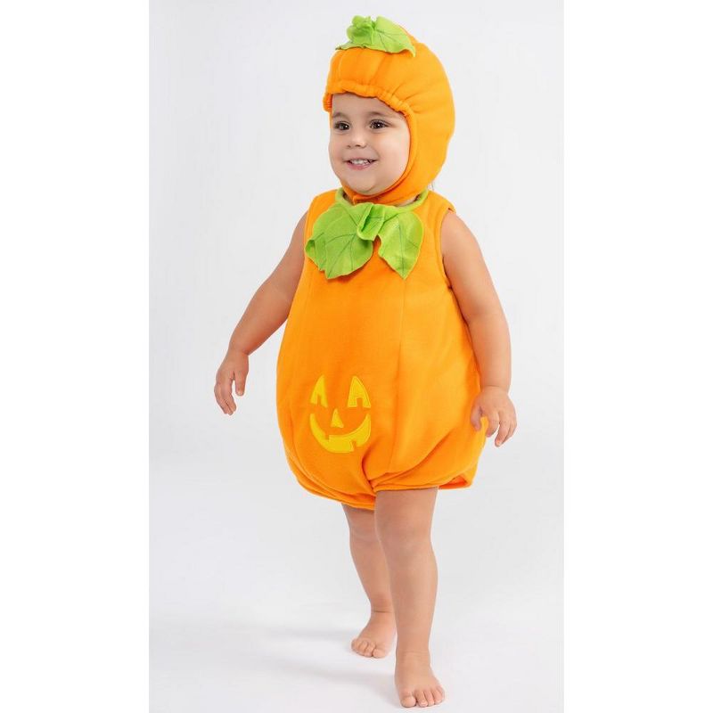 Dress Up America Pumpkin Costume - Jack O' Lantern Costume for Babies, 1 of 8