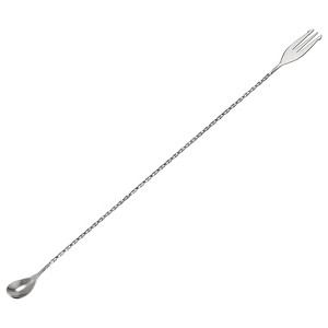 Unique Bargains Stainless Steel Long Handle Spiral Pattern Cocktail Spoon - 1 of 4
