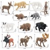 12-Piece North American Animals Figurines Set, Includes Moose, Raccoon, Cougar, Wolf & Beaver for Education and Cake Decor - 3 of 4
