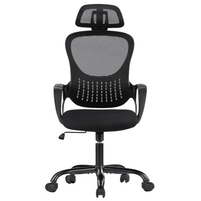 Gulches High-Back Mesh Rolling Task Chair - Adjustable Headrest/Lumbar Support, 360° Wheels, 250lbs Capacity