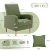 Faux-Shearling Accent Chair with Pillow, Modern Comfy Armchair with Ergonomic Backrest and Padded Armrests - 2 of 4