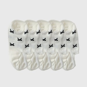 Alilang Women's No - Show Liner Socks with Bow Pattern 5Pk - 1 of 3