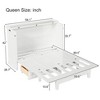 Queen/Full Size Wooden Murphy Bed, Chest Cube Cabinet Bed with Charging Station and Large Storage Drawers 4B -ModernLuxe - 3 of 4