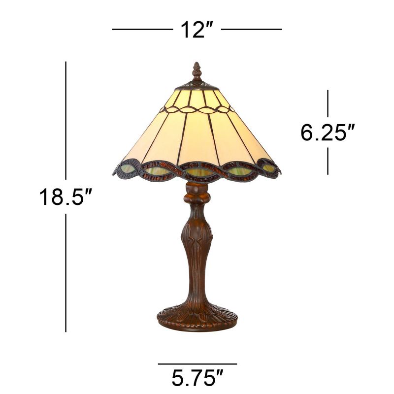 Robert Louis Tiffany Camile Traditional Accent Table Lamp 18 1/2" High Bronze Woven Art Glass Shade for Bedroom Living Room Bedside Nightstand Office, 4 of 11