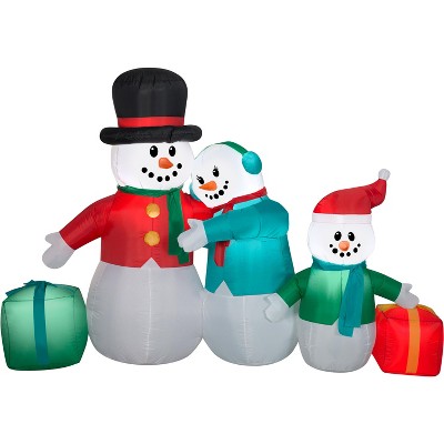 Gemmy Christmas Airblown Inflatable Snowman Family Collection Scene , 5 ft Tall, Multicolored