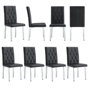 NicBex PU Leather Dining Chairs Set of 8,Modern Upholstered Armless Kitchen Chair with High Back and Metal Legs for Dining Room,Kitchen - 1 of 4
