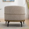 Modern Two-tone Barrel Fabric Chair, Upholstered Round Armchair - 2 of 4