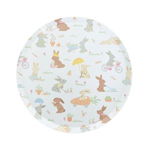 Daydream Society - Bunnies In The Garden Large Round Plates - Pack of 8 Paper Plates - 1 of 3