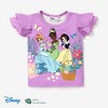 PATPAT Disney Princess Cinderella Snow White Ariel Belle Toddler Girl Naia? Character Print Ruffled Short-sleeve Tee T-Shirts - 2 of 4
