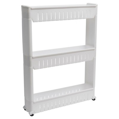 Evideco French Home Goods Multi-Purpose Slim Rolling Cart - 3-Tier Utility Organizer for Bathroom, Kitchen & Dorm - Available in White, Grey, Black