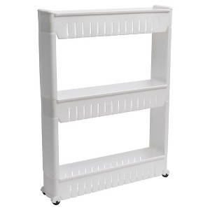 Evideco French Home Goods Multi-Purpose Slim Rolling Cart - 3-Tier Utility Organizer for Bathroom, Kitchen & Dorm - Available in White, Grey, Black - 1 of 4