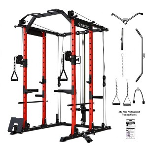 Power Cage, 1500LBS Power Rack with Cable Crossover System, Multi