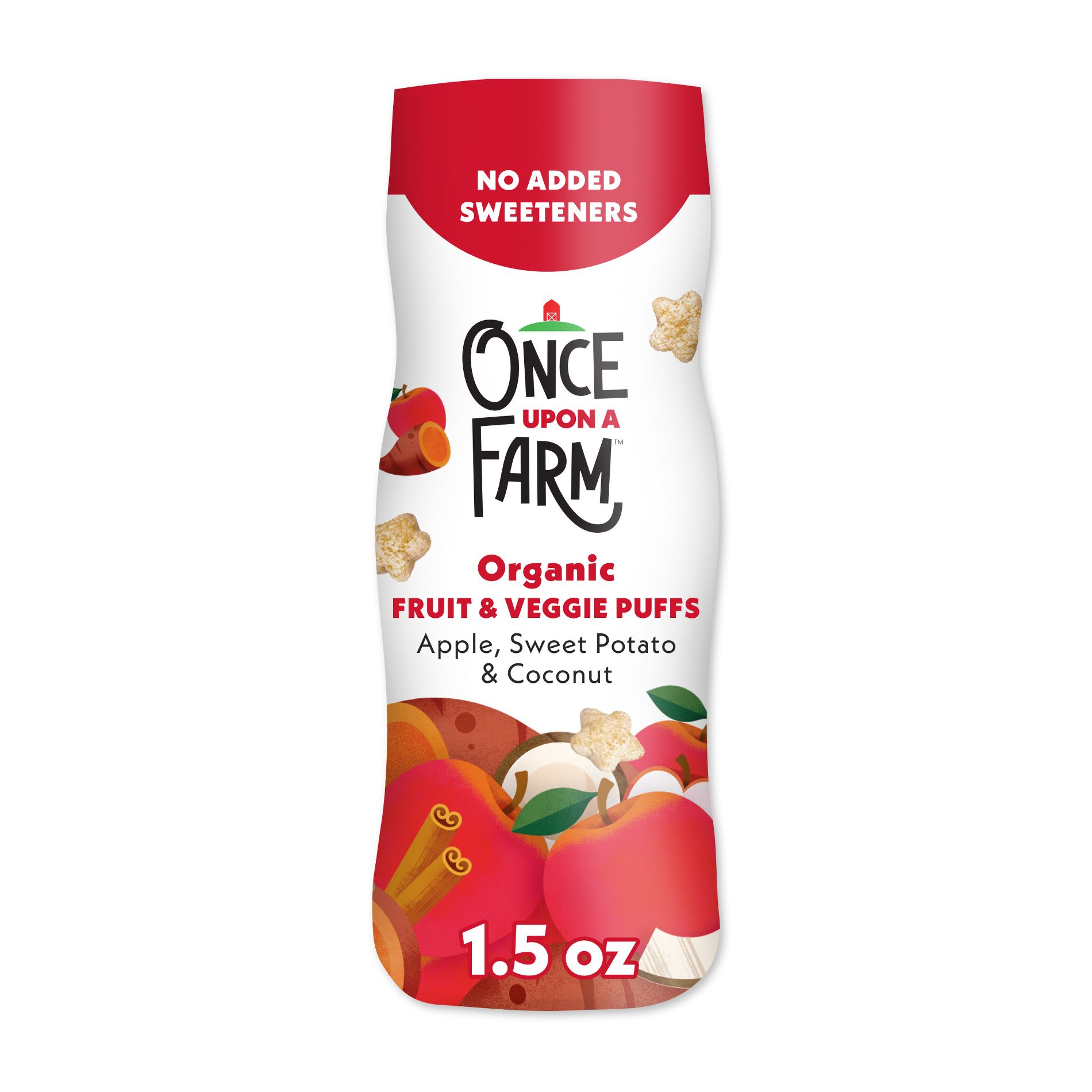 Once Upon a Farm Fruit & Veggie Puffs Apple Sweet Potato & Coconut Baby Snacks - 1.5oz