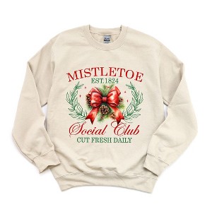 Simply Sage Market Women's Graphic Sweatshirt Coquette Mistletoe Social Club - 1 of 4