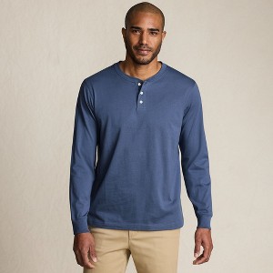Lands' End Men's Super-T Long Sleeve Henley Shirt - 1 of 4