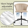 Home Office Chair, Velvet Fabric Rotating Flower-Shaped Computer Desk And Chair, Suitable For Home Office Or Bedroom - 3 of 4