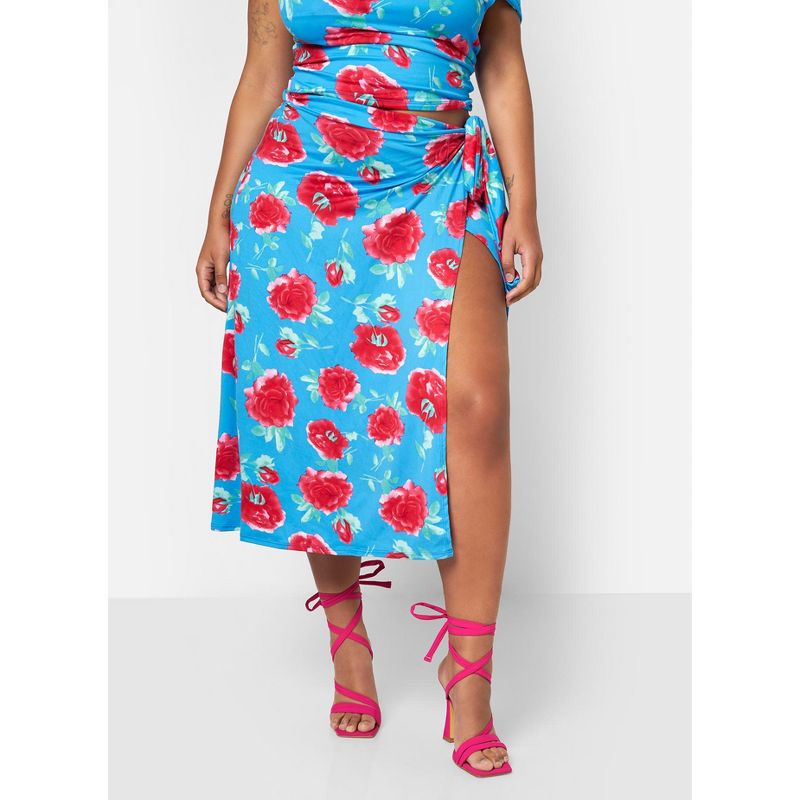 Rebdolls Women's Camila Floral Wrap Midi Skirt, 1 of 4