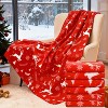 Lomsoe Christmas Blanket Red Reindeer Flannel Throw Warm Blanket for Couch Bedroom Bed Sofa Office Winter Travel. - 3 of 4