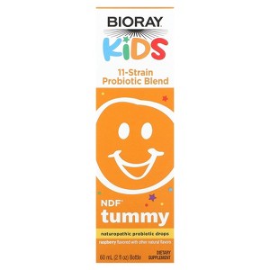 Bioray Kids, NDF Tummy, 11-Strain Probiotic Blend, Raspberry, 2 fl oz (60 ml) - 1 of 4