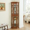 FONTOI Corner Curio Cabinet with Adjustable Shelves, Bar Display Storage for Living Room,Bedroom, Oak, 15.35"*69.59"*15.35" - 4 of 4