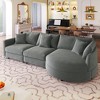 105.5" Upholstered Combination Sofas with Three Pillows and Curved Seat-ModernLuxe - 2 of 4