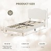 Twin Size Upholstered Bed Frame with Adjustable Scallop Headboard,No Box Spring Needed, Platform Bed, Light Gray - 2 of 4