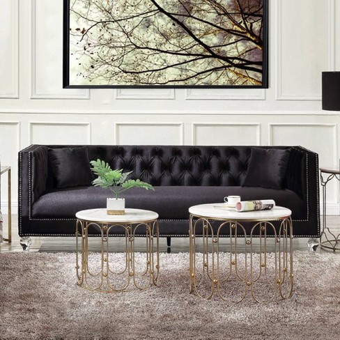 Black deals velvet sofa