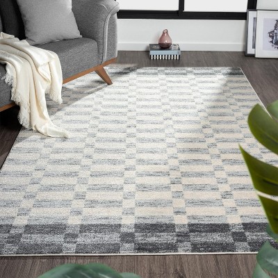 Luxe Weavers Checkered Geometric Gray 5x7 Area Rug, Indoor Carpet : Target