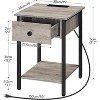 Nightstands Set of 2 with Charging Station, End Tables Set of 2 with Storage Drawer - 3 of 4