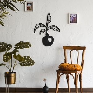 Sussexhome Alocasia Floral Metal Wall Art – Home Office and Living Room Decoration - 1 of 3