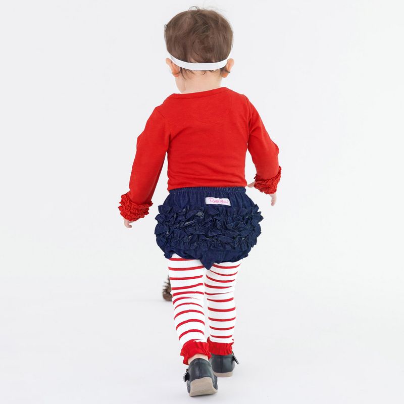 RuffleButts Toddler Girls Stripe Footless Tights, 3 of 4