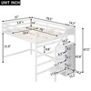 CAVINAS Full Size Loft Bed Modern Pine Bed Frame with Wardrobe, Stairs and Guardrail for Bedroom - 3 of 4