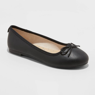 black slip on flats