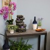 Sunnydaze Indoor Home Office Relaxing 6-Tiered Stone Falls Tabletop Water Fountain with LED Lights - 15" - 2 of 4