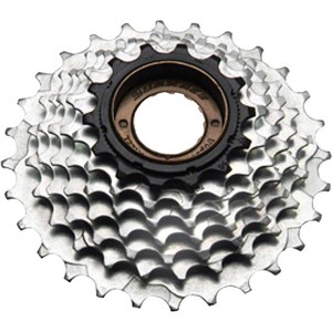 SunRace M2A 6-speed Freewheel - 14-28t, Chrome/Black - 1 of 1