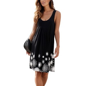 Women's Sleeveless Printed Dress - LASCANA - 1 of 4
