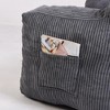Kumasinova Bean Bag Chairs for Adult Teens Kids,Bean Bag Sofa with Tufted Soft Stuffed Filling and Side Pockets for Living Room,Bedroom,Gray - 3 of 4