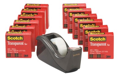 Scotch 3pk Transparent Tape 3/4 X 1000 : Target