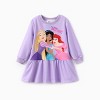 PATPAT Disney Princess Outfits Set for Toddler Girls Ruffle Hem Long-sleeve Tops Stripe Pattern leggings 2PCS - 2 of 4