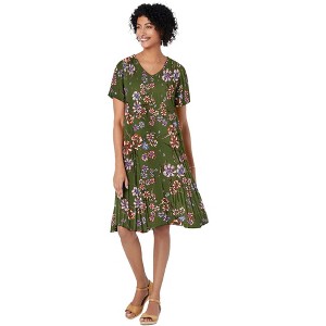 Woman Within Plus Size Short Crinkle Dress - 1 of 4