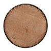 Olivia & May Industrial Wood Pedestal Accent Table Brown: Round Iron Base, No Assembly Required - 3 of 4
