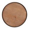 Olivia & May Industrial Wood Pedestal Accent Table Brown: Round Iron Base, No Assembly Required - image 3 of 4